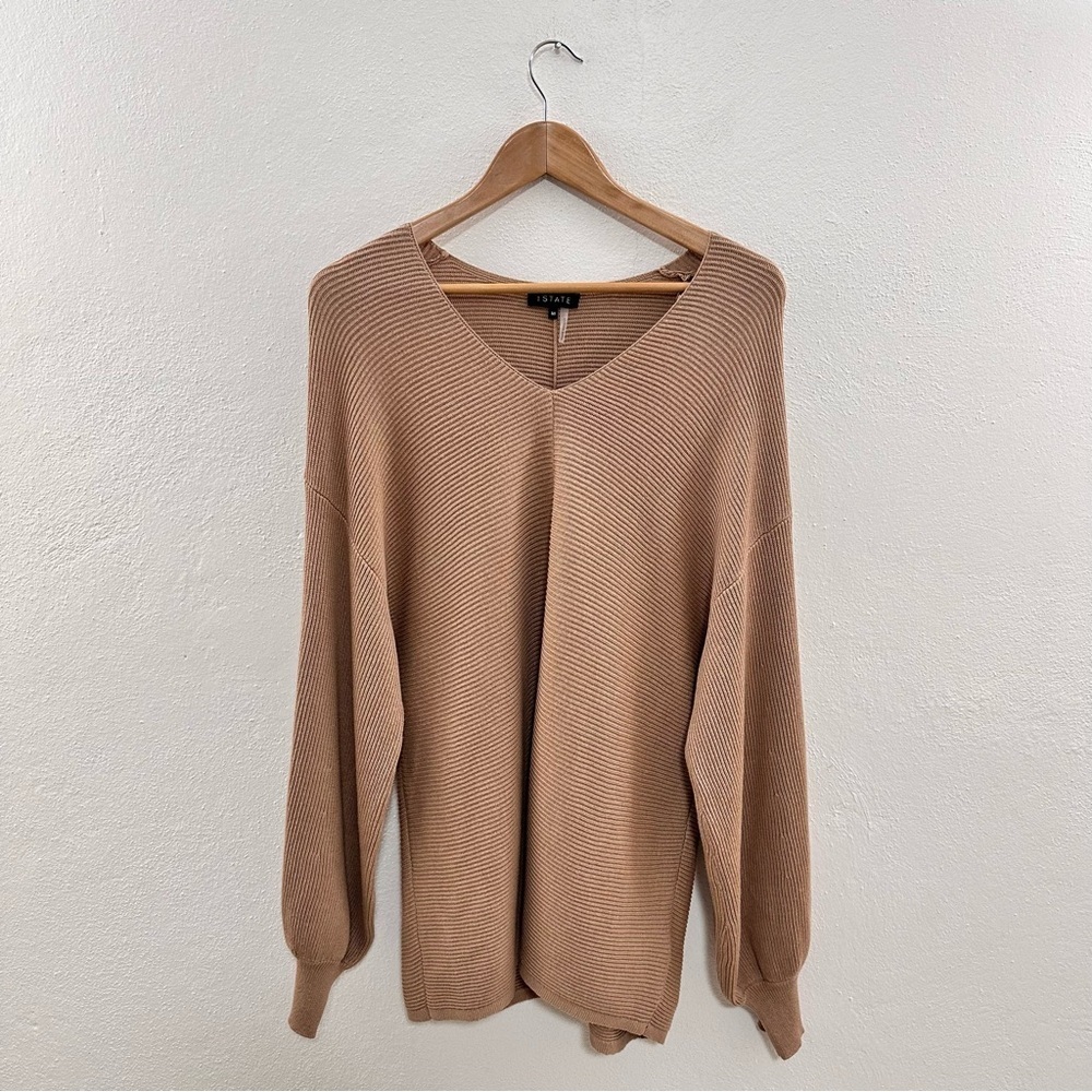 1. State V-neck Bubble Sleeve Sweater - Picture 2 of 7
